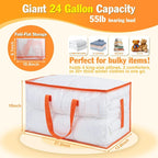 KYODOLED 10-Pack Clear Moving Bags Heavy Duty Extra Large, Storage Totes | Transparent, Reinforced Handles & Strong Zippers, Label Pocket, for College Dorm, Clothes, Bedding, Toys, Space-Saving - Image 2
