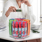 Drink Packet Organizer For Powdered Drink Mix,Powder Packet,Water Packet,Water Flavor Packet, Lazy Susan Organizer for Drink Mix Rotating Holder (Rhombus) - Image 4