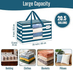VENO Moving Bags, Wide Open Top, Clear Window, Classic Navy Stripe, 10 Pack - Image 2