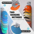 Hat Organizer for Baseball Caps 2Pack, Hat Rack for Wall with Strong Adhesive Hold up to 20 Hats, Hat Hanger Holder Display for Door Closet, Cap Organizer Storage Multilayer Two Mounting Option(Grey) - Image 4