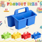 Hushee 32 Pack Mini Classroom Caddy with Handle 3 Compartments, 4 Color - Image 2