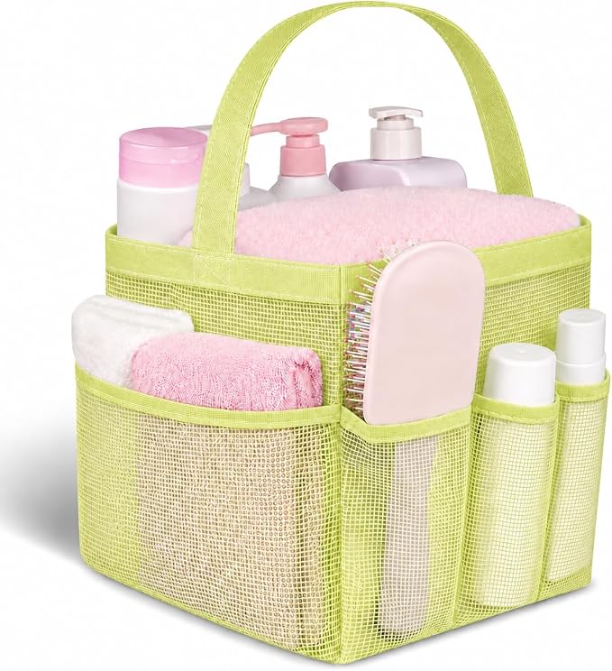 Mesh Shower Caddy Portable - 9 Pockets for College Dorm Room Essential by Attmu