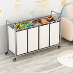 LINZINAR 4 Section Laundry Hamper, Beige Laundry Basket 180L Laundry Sorter - Image 2
