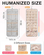 BAGSMART Hanging Jewelry Organizer Necklace/Earring/Ring 2-Sided L Grey - Image 5