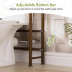 AmazerBath Bamboo Over The Toilet Storage Shelf, 3-Tier Over Toilet Bathroom Organizer Rack, Bathroom Shelves Over Toilet, Space Saver, Walnut Brown - Image 7
