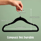 Utopia Home Kids Velvet Hanger 50 Pack – 11" Premium Baby Hangers - Black - Image 3