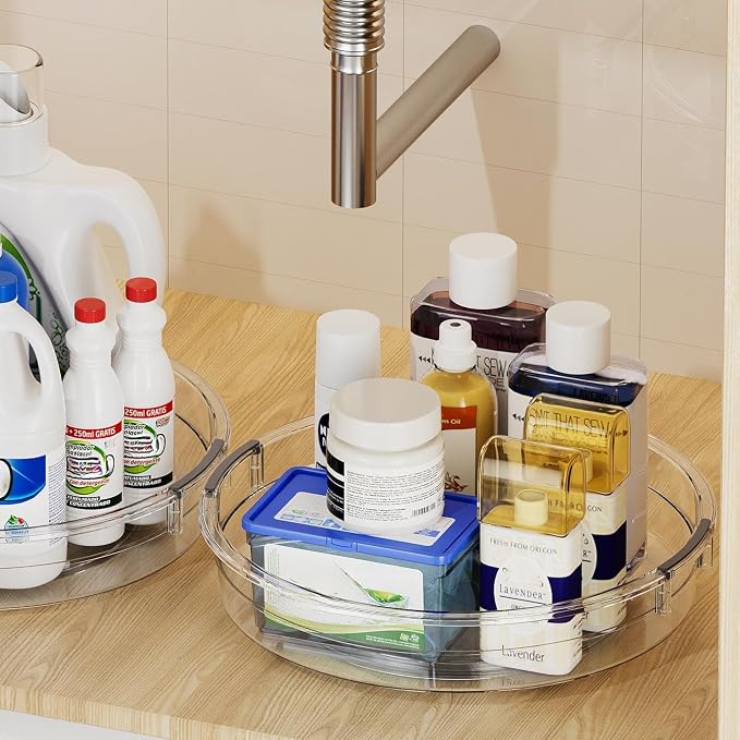 LAMU 3 Pack Lazy Susan Organizer Turntable for Cabinet, 9.25'' 10.6'' 12'' - Image 7