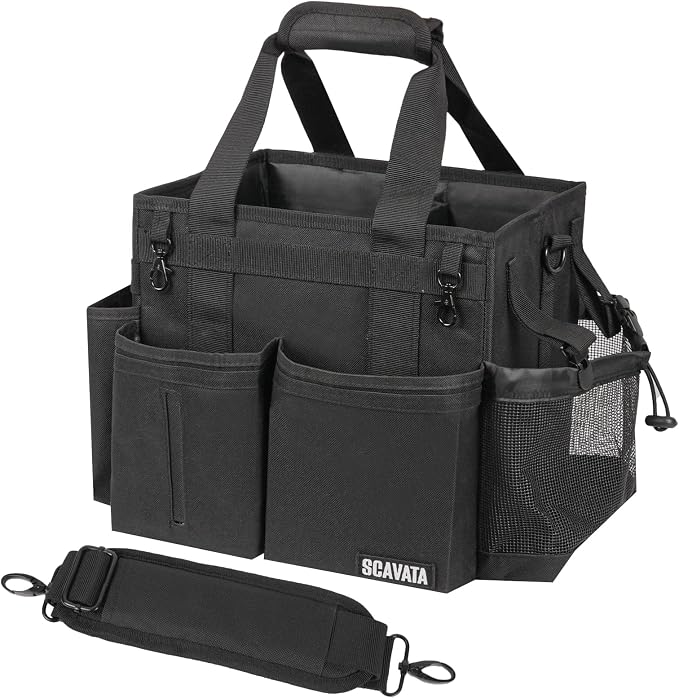 SCAVATA Compact Wearable Cleaning Caddy with Handle & Shoulder Straps by Tidyyourlife
