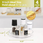 Guzon 4 Pack Lazy Susan Turntable, 9 Inch Rotating Organizer with Handles - Image 3