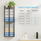 Towel Racks for Bathroom Wall Mounted with Wooden Storage Shelf - Image 8