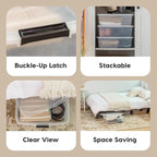 IRIS USA 3-Pack, 33 Qt. Under Bed Storage Bin with Lids, Clear | Maximize dorm storage with underbed storage for clothing, shoes, bedding, and everyday essentials in compact living spaces. - Image 5
