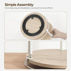 YATINEY Lazy Susan Organizer, Rotating Spice Rack, 2 Tier Spice Turntable Organizer, Industrial Turntable Spice Holder, for Kitchen Countertop, Compact and Versatile, White and Light Oak SR22WG - Image 5
