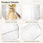 8 PCS Clear Cabinet Door Organizer Bins with Adhesive Hooks, Wall Mount Hanging Storage Baskets with Drain Holes, Plastic Under Sink Drawer Organizers for Bathroom, Kitchen, Pantry, Fridge - Image 3