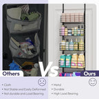 SWTYMIKI Over The Door Organizer - Door Organizer Hanging with 5 Adjustable Metal Large Capacity Basket and 6 Coat Hook, Wall Mounted Shelf for Bedroom Closet Bathroom Laundry Pantry Cabinet Kitchen - Image 6