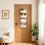 Dahey Over The Door Hanging Basket Storage 4-Tier Woven Wall Basket, White - Image 2