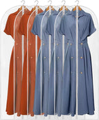 60" Dress Bags for Gowns, 5 Packs All Clear Garment Bags for Hanging Clothes, Plastic Waterproof Dress Cover with Zipper for Dresses, Coats, Uniforms (Set of 5) by Perber