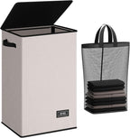 SOLEDI 90L Laundry Hamper with Lid, Large Collapsible Laundry Basket by SOLEDI