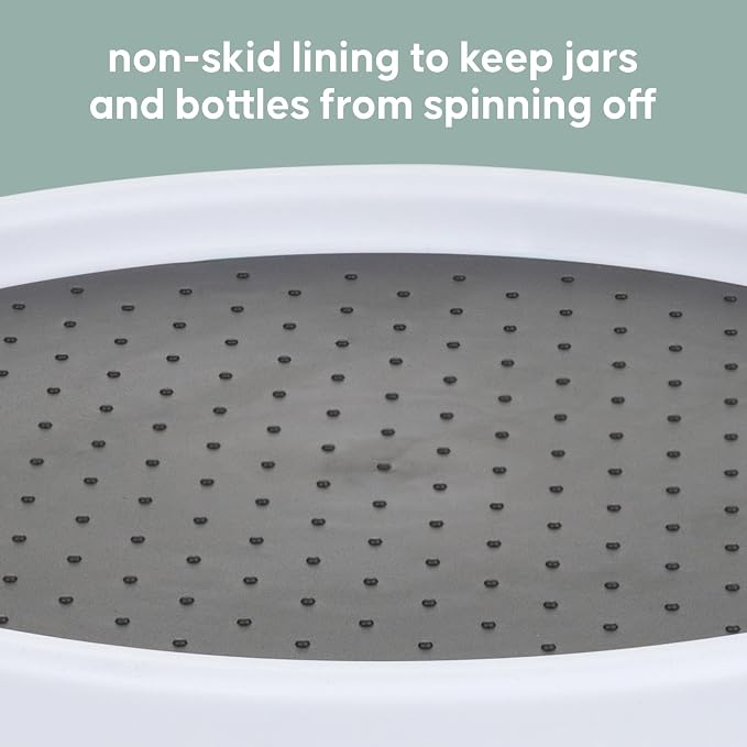 Kitchen Spaces Two-Tier Lazy Susan Organizer, Cabinet Turntable Shelf Storage for Kitchen and Pantry Items, Great for Spices or Condiments, Non-Skid, Sturdy with Full Spin, White - Image 4