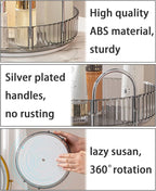 shuang qing Rotating Makeup Organizer for Vanity, Large Capacity Skincare Perfume Storage, Bathroom Counter Organizer, 360 Spinning Cosmetic Dresser Countertop Organizers (Gray, 3 Tier) - Image 3