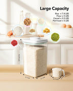 Ankou Airtight Food Storage Container with Pop Lid & 130ml Scoop, 4L/4.2qt *4 BPA-Free Cereal, Rice, Flour, Pasta & Snack Container, Stackable & Durable,Kitchen Pantry Organizer - Image 6