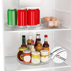 2 Pack Lazy Susan Organizer Turntable, Clear 9 Inch Rotating Organizer Tray for Cabinet Table Top, Round Non-Skid Refrigerator Lazy Susan, Kitchen Storage for Pantry Countertop Bathroom, Spice Rack - Image 5