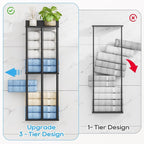 Towel Racks for Bathroom Wall Mounted with Wooden Storage Shelf - Image 5