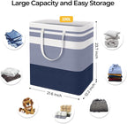 HomeHacks 2 Pack Large Laundry Baskets, Laundry Hampers Bags (Blue 100Lx2) | Waterproof, Freestanding, Collapsible Clothes Hamper with Reinforced Handles in Laundry Room, Dorm, Bathroom, Bedroom - Image 4