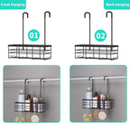HapiRm Hanging Shower Caddy Organizer - No Drilling Shower Organizer with Hooks, Rustproof & Waterproof 304 Stainless Steel Bathroom Shelves - Black (1 Basket) - Image 4