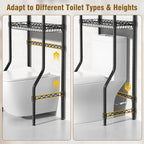 EAGMAK 4 Tier Over The Toilet Storage Rack, Bathroom Organizers and Storage Over Toilet with Adjustable Shelf and Basket, Above Toilet Storage Bathroom Cabinet for Small Space (Black) - Image 4