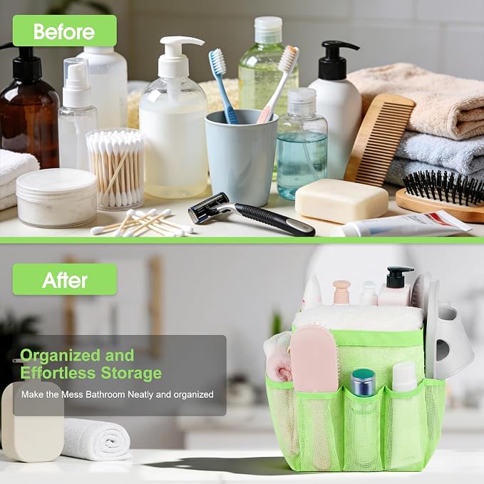 Mesh Shower Caddy Portable - 9 Pockets for College Dorm Room Essential - Image 4