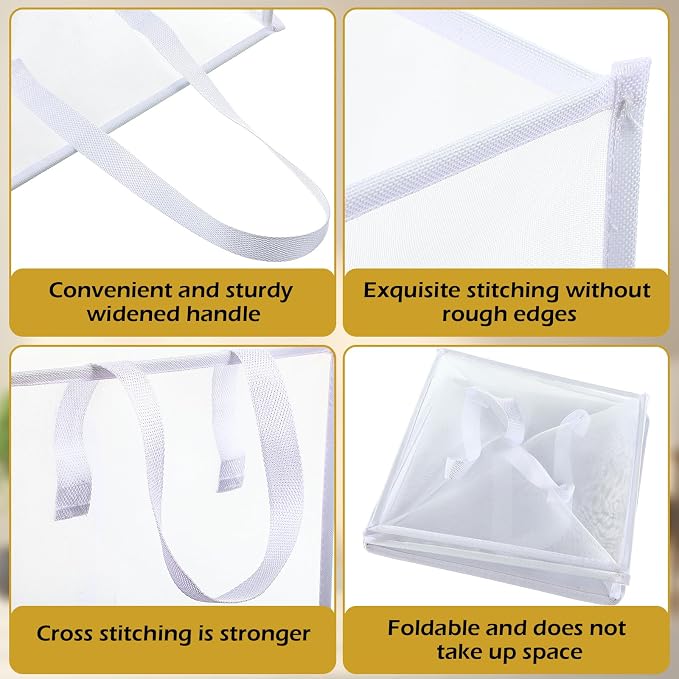 Zopeal 6 Pack Collapsible Mesh Laundry Basket, White, Single-layer - Image 3