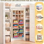 6 Tier Hanging Closet Organizer, 16 Compartments Dual Row Storage, Beige | Closet Organizers and Storage with Large & Small Pockets, 3 Sturdy Hooks Support Heavy Loads, Ideal for Dorm, Garment Rack - Image 6