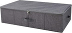 Folding Fabric Rigid Under Bed Closet Storage Bins with Zip Lid,Black Gray by iwillCREATEPRO