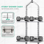 Shower Caddy Hanging for Handheld Showerheads Adjustable Hagging Shower Caddy, Stainless Steel Hose Hanging Shower Organizer 4 Levels Height Shower Rack (Sliver) - Image 5