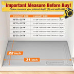 Under Sink Mat 31" X 22", Waterproof Silicone Cabinet Kitchen Liner, Gray - Image 2