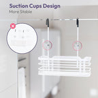SWTYMIKI Shower Caddy Hanging Organizer - Over the Door Shower Caddy with 6 Hooks, 2 Installation Ways, Stainless Steel Rustproof Bathroom Organizer, White - Image 6