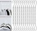 Mr. Pen- Space Saving Hangers for Clothes, 12 pcs, White, Plastic Multi Clothes Hangers Space Saving, 5 Slots, 360° Rotating Hooks by MrPen
