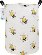 Round collapsible Large Bee Laundry Hamper for Adults and Kids by ONOEV