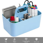 Tiawudi Multipurpose Caddy Organizer, Plastic Caddy with Handle, Stackable Desk Organizer for Stationery, Marker and Pencil, Office Supplies Organizer, Dorm Caddy - Image 3