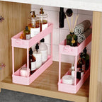 SPACEKEEPER Slim Rolling Storage Cart, 4 Tier Bathroom Cart Organizer, Pink - Image 5