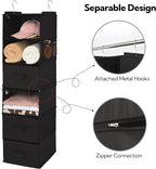 GRANNY SAYS Hanging Closet Organizer, 5 Drawers, 6 Shelves, 4 Pockets | Hanging Closet Organizer with 5 Different Drawer Designs, 6 Shelves & Reinforced Structure for Organized Small Spaces, Black - Image 7