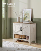 VASAGLE Shoe Storage Cabinet, 3‑Tier with Height‑Adjustable Shelves - Image 2