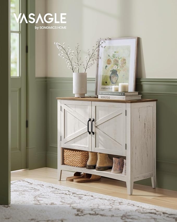 VASAGLE Shoe Storage Cabinet, 3‑Tier with Height‑Adjustable Shelves - Image 2