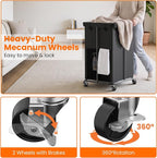2 Pack Laundry Hamper with Wheels, 150L Rolling Laundry Basket Bag Handles - Image 3