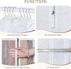 Univivi 50 Inch Cotton Hanging Clothes Bag for Storage 4 Pack, White - Image 2