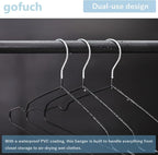 Ultra-Thin Metal Hangers, 30 Pack Non-Slip PVC Coated Space Saving Clothes Hangers for Closet, 16 inch Wide for Suits, Dresses, Jackets（White） - Image 5