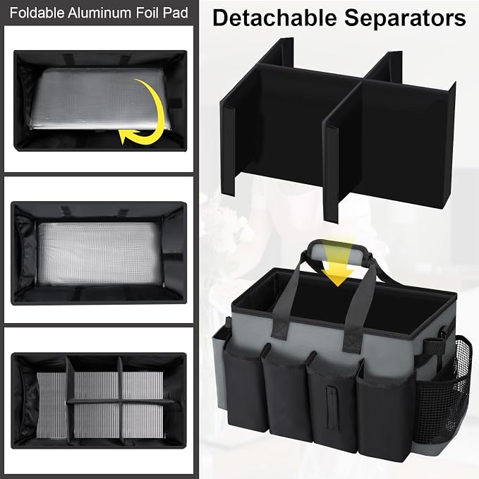 Wearable Large Cleaning Caddy Bag for Housekeepers (Black&Gray) - Image 4