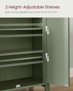 VASAGLE Bathroom Floor Storage Cabinet, 2 Adjustable Shelves, Forest Green - Image 4