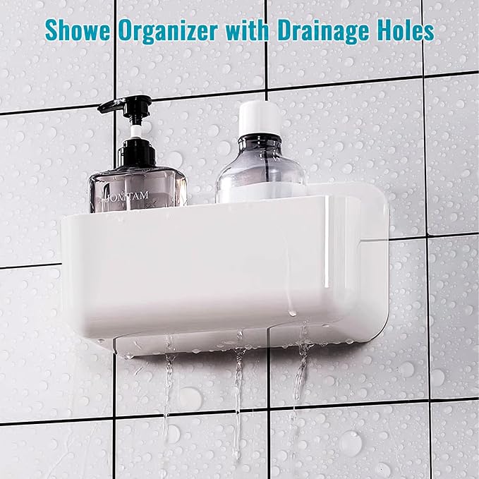 CGBE 2-Pack Cabinet Door Organizer, Self Adhesive Bathroom Shelves, White - Image 4