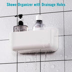 CGBE 2-Pack Cabinet Door Organizer, Self Adhesive Bathroom Shelves, White - Image 4
